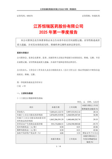 Thumbnail Jiangsu Hengrui Medicine
 Quarterly Report 2025-q1