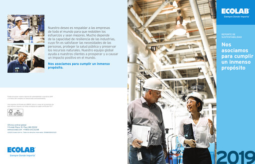 Thumbnail Ecolab Sustainability Report 2019