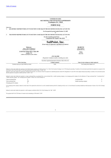 Miniature SailPoint Rapport trimestriel 2026-q3