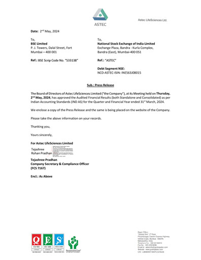 Thumbnail Astec Lifesciences
 Quarterly Report 2023-q4