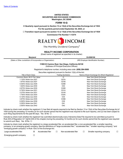 Thumbnail Realty Income Quarterly Report 2025-q3