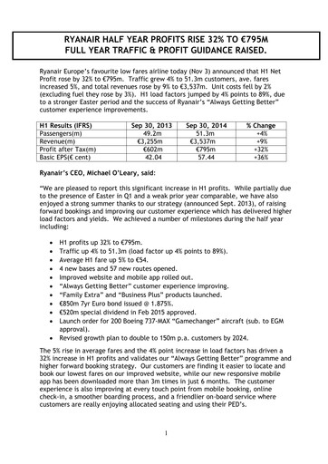 Thumbnail Ryanair Half-year Report 2014-h1