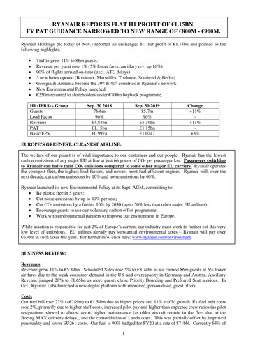 Thumbnail Ryanair Half-year Report 2019-h1