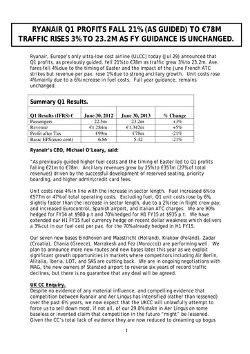 Thumbnail Ryanair Quarterly Report 2013-q1