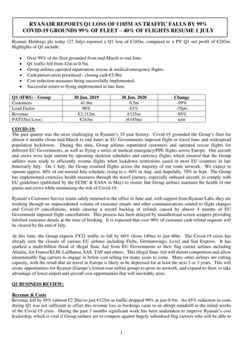 Thumbnail Ryanair Quarterly Report 2020-q1