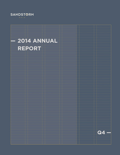 Thumbnail Sandstorm Gold Annual Report 2014