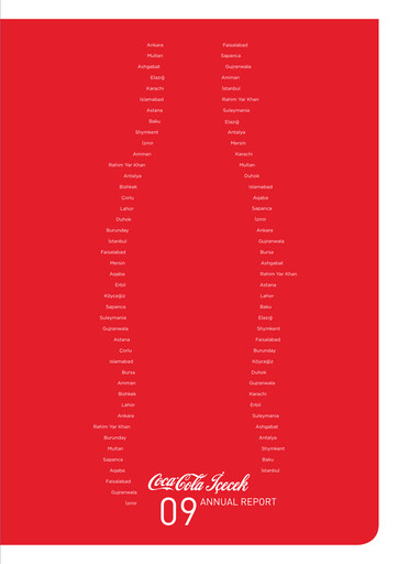 Vorschaubild Coca-Cola İçecek
 Jahresbericht 2009