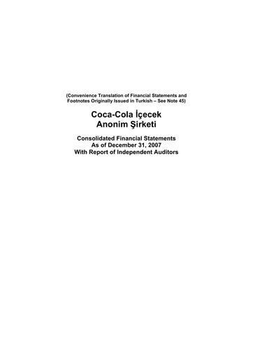 Thumbnail Coca-Cola İçecek
 Financial Statement 2007