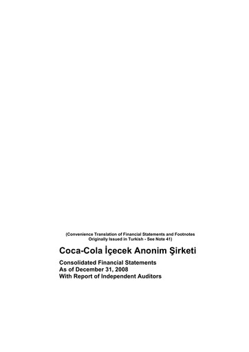 Thumbnail Coca-Cola İçecek
 Financial Statement 2008