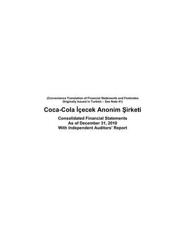 Thumbnail Coca-Cola İçecek
 Financial Statement 2010