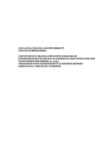 Thumbnail Coca-Cola İçecek
 Financial Statement 2025