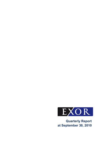 Vorschaubild Exor
 Quartalsbericht 2010-q3