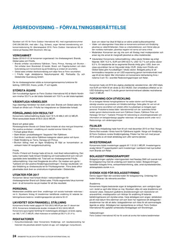 Thumbnail Fenix Outdoor Annual Report 2016