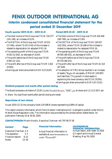 Thumbnail Fenix Outdoor Quarterly Report 2019-q4