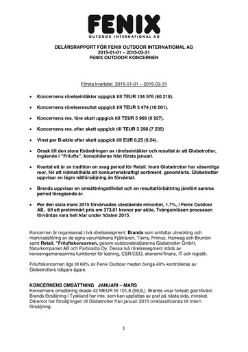 Thumbnail Fenix Outdoor Quarterly Report 2015-q1