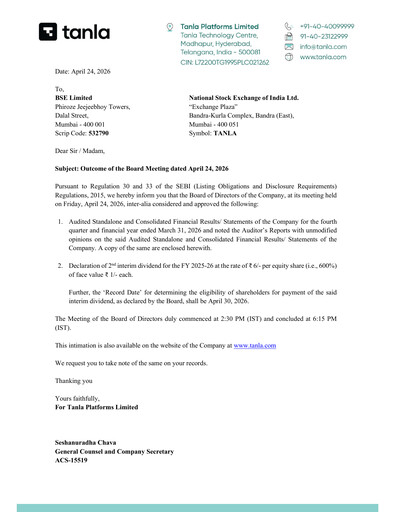 Thumbnail TANLA Financial Statement 2026