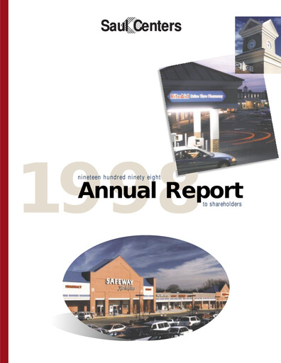 Thumbnail Saul Centers Annual Report 1998