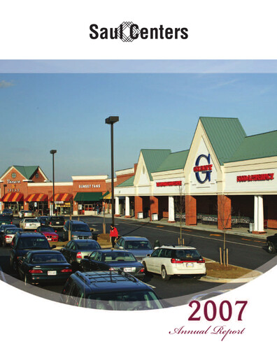 Thumbnail Saul Centers Annual Report 2007