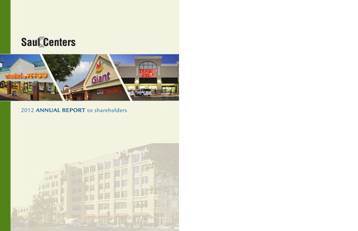 Thumbnail Saul Centers Annual Report 2012