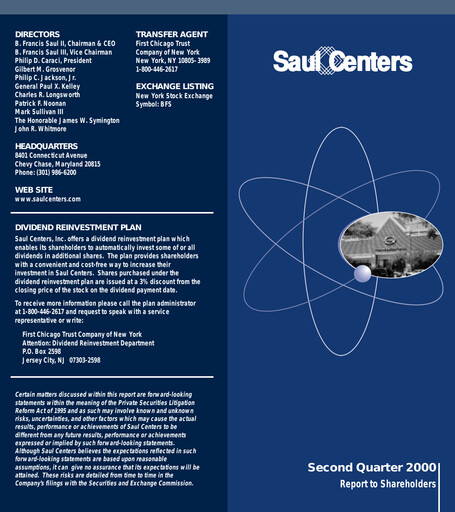 Thumbnail Saul Centers Quarterly Report 2000-q2