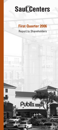 Thumbnail Saul Centers Quarterly Report 2006-q1