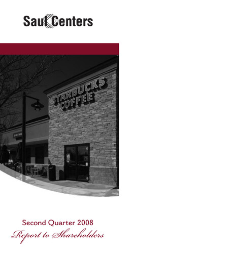 Thumbnail Saul Centers Quarterly Report 2008-q2