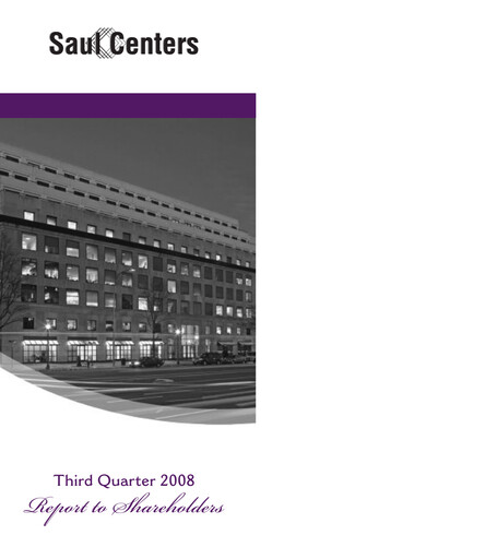 Thumbnail Saul Centers Quarterly Report 2008-q3