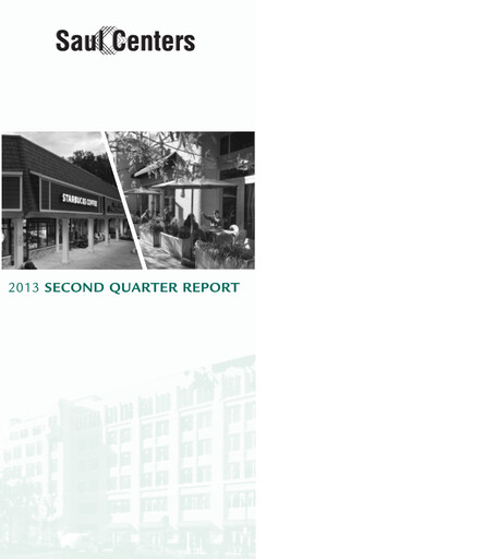 Thumbnail Saul Centers Quarterly Report 2013-q2