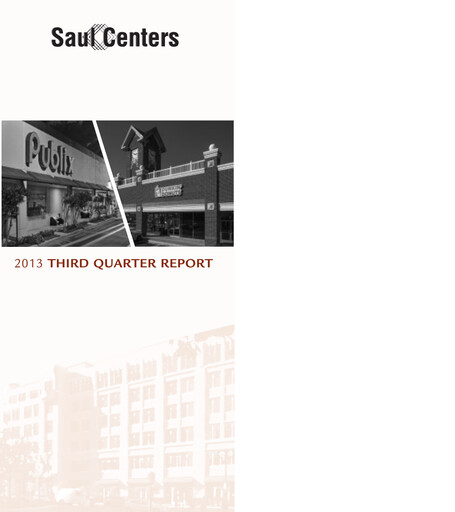 Thumbnail Saul Centers Quarterly Report 2013-q3