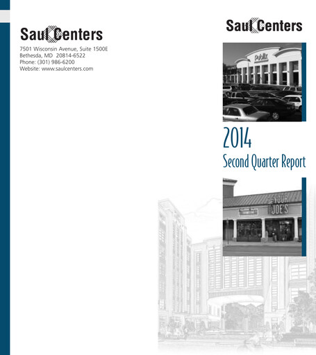 Thumbnail Saul Centers Quarterly Report 2014-q2