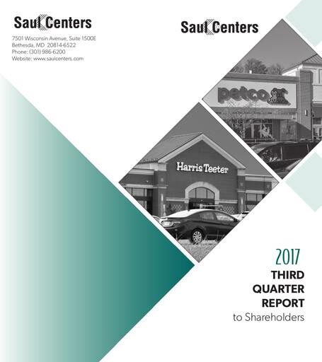 Thumbnail Saul Centers Quarterly Report 2017-q3