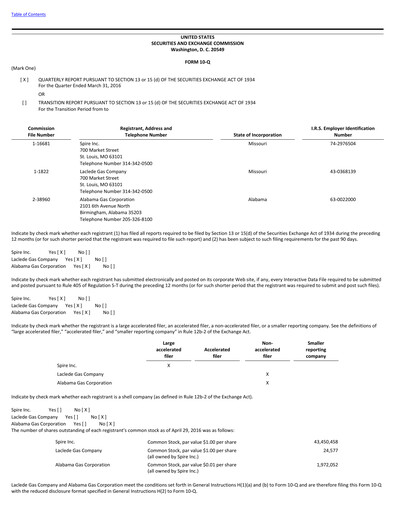 Thumbnail Spire Inc. Quarterly Report 2016-q2