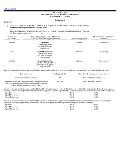 Thumbnail Spire Inc. Quarterly Report 2024-q3