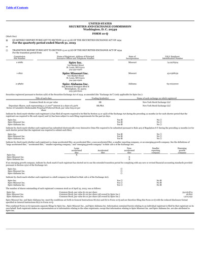 Thumbnail Spire Inc. Quarterly Report 2025-q2