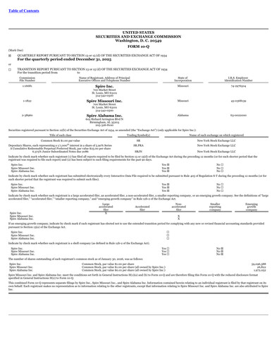 Thumbnail Spire Inc. Quarterly Report 2026-q1