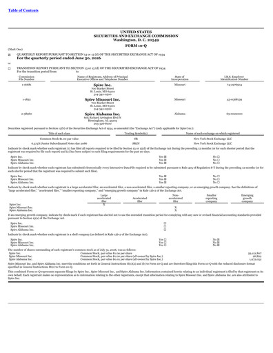 Thumbnail Spire Inc. Quarterly Report 2026-q3