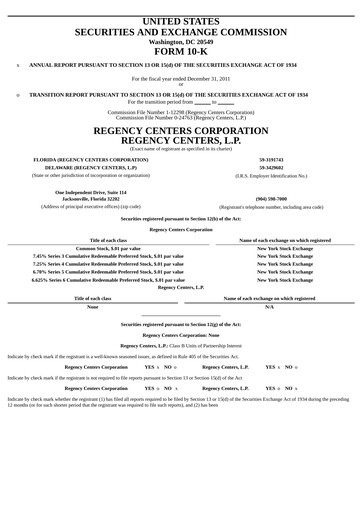 Thumbnail Regency Centers
 Annual Report 2011