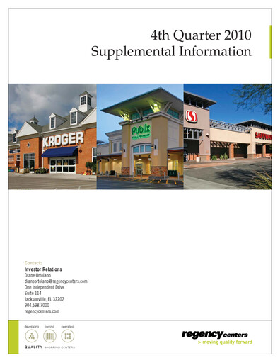 Miniature Regency Centers
 Rapport trimestriel 2010-q4