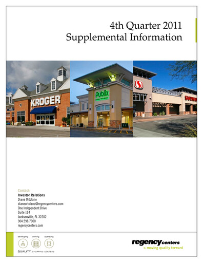 Miniature Regency Centers
 Rapport trimestriel 2011-q4