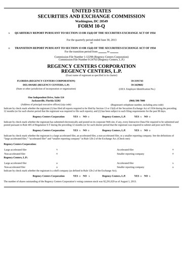 Miniature Regency Centers
 Rapport trimestriel 2013-q2