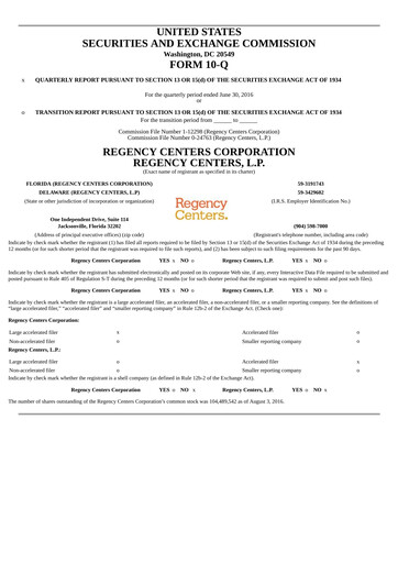 Miniature Regency Centers
 Rapport trimestriel 2016-q2