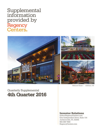 Miniature Regency Centers
 Rapport trimestriel 2016-q4