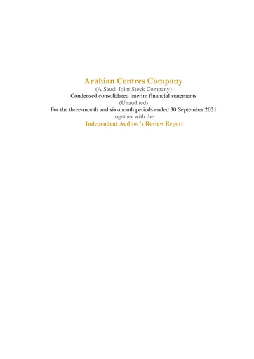Thumbnail Cenomi Centers (Arabian Centres Company) Financial Statement 2021-h1