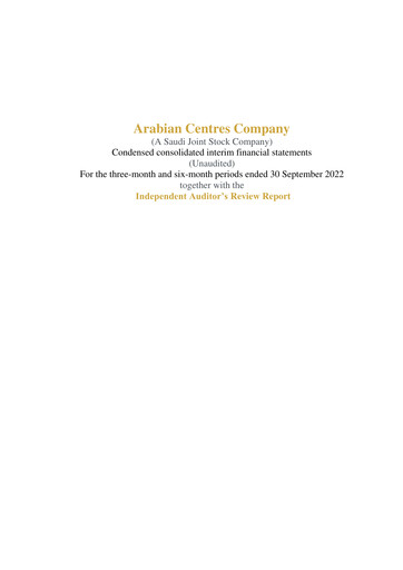 Thumbnail Cenomi Centers (Arabian Centres Company) Financial Statement 2022-h1