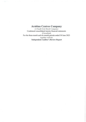 Thumbnail Cenomi Centers (Arabian Centres Company) Financial Statement 2023-h1