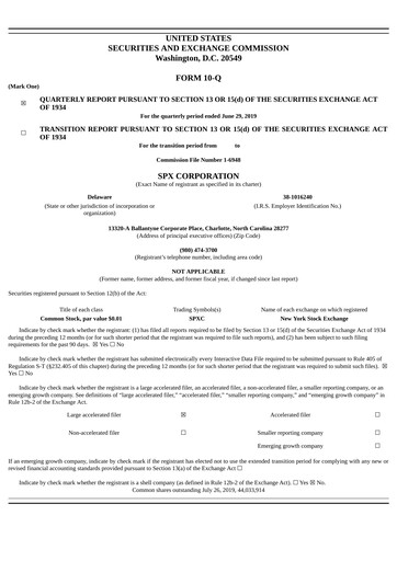 Thumbnail SPX Technologies Quarterly Report 2019-q2