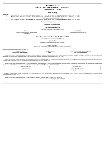 Thumbnail SPX Technologies Quarterly Report 2021-q2