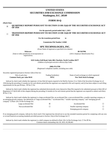 Thumbnail SPX Technologies Quarterly Report 2023-q2