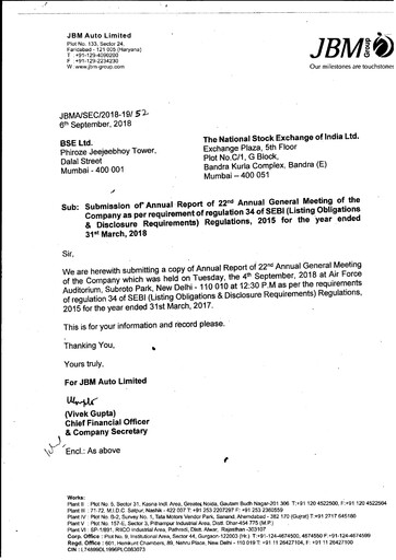 Thumbnail JBM Auto Annual Report 2017-2018
