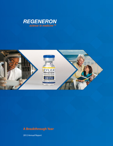 Thumbnail Regeneron Pharmaceuticals Annual Report 2012